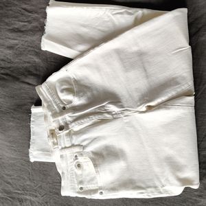 Madewell High Rise Slim Crop Boyjeans ivory wash size 26